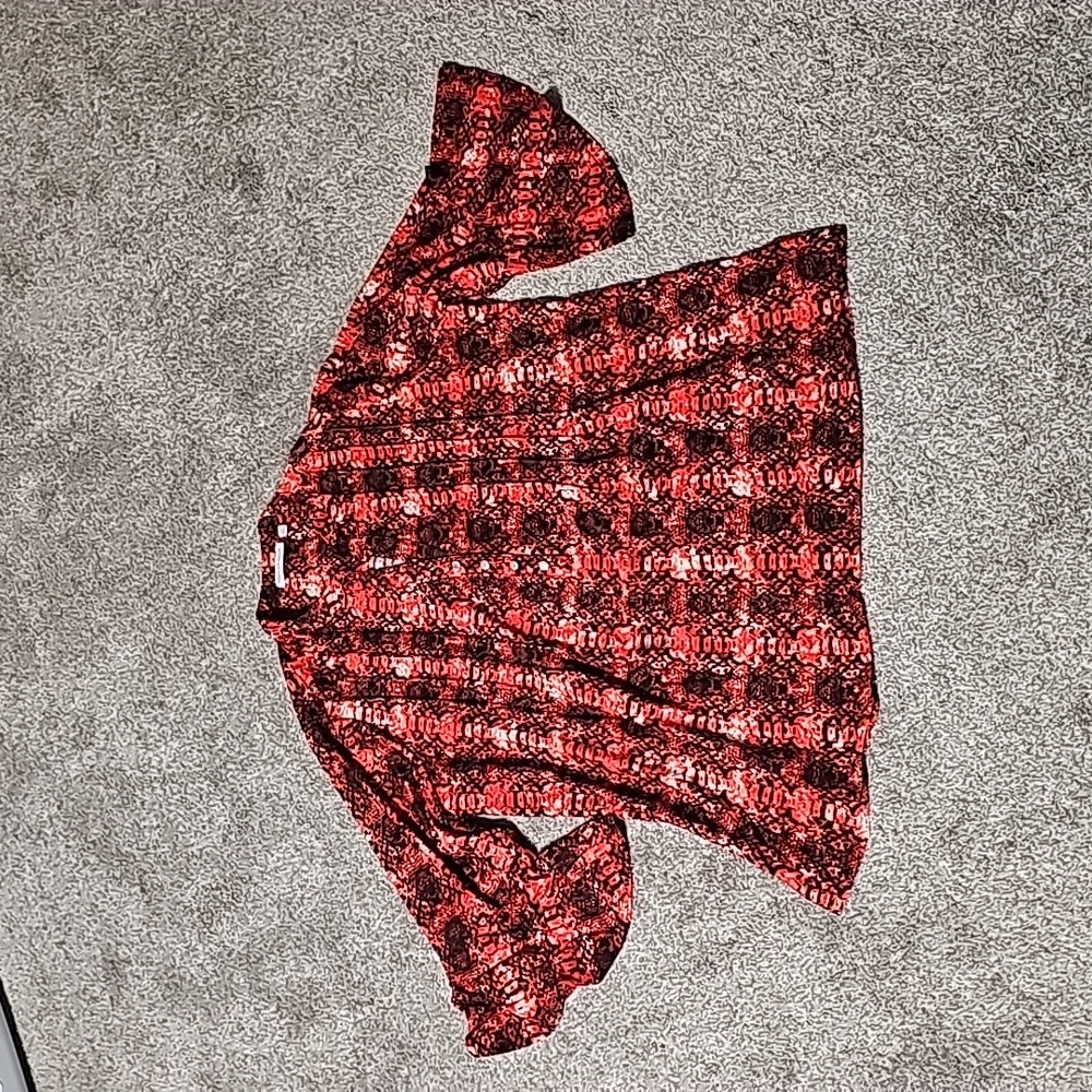 Notations Red Snake Skin Top 2x